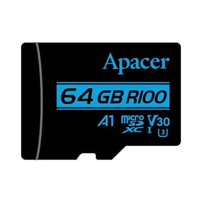 کارت حافظه microSDXC اپیسر مدل V30 A1 کلاس 10 استاندارد UHS-I U3 سرعت 100MBps ظرفیت 64 گیگابایت به همراه آداپتور SD — تصویر ۲