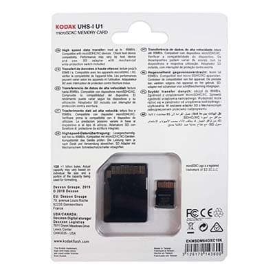 کارت حافظه MicroSDXC کداک مدل Premium Performance کلاس 10 استاندارد UHS-I U1 سرعت 85MBps ظرفیت 64 گیگابایت به همراه آداپتور SD — تصویر ۳