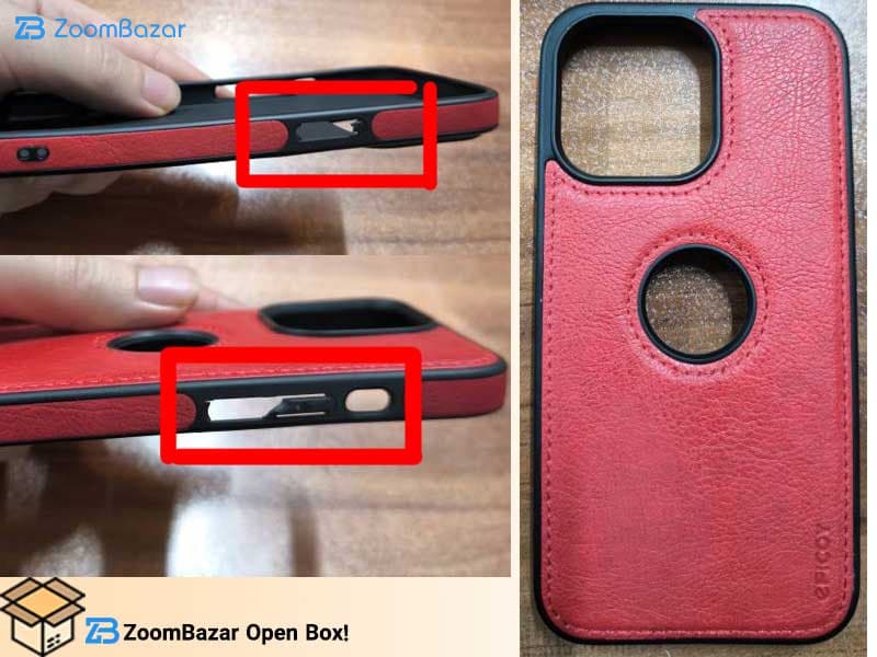 قاب اپل iPhone 13 Pro مدل Leather Logo Cut اپیکوی – Open Box (جدا شدگی محافظ دکمه) — تصویر ۲