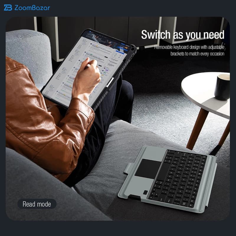 کیف کیبورددار نیلکین مدل Bumper Combo Backlit Keyboard مناسب برای تبلت Apple iPad Pro 2024-11 Inch، Apple iPad Pro 2025-11 Inch — تصویر ۸