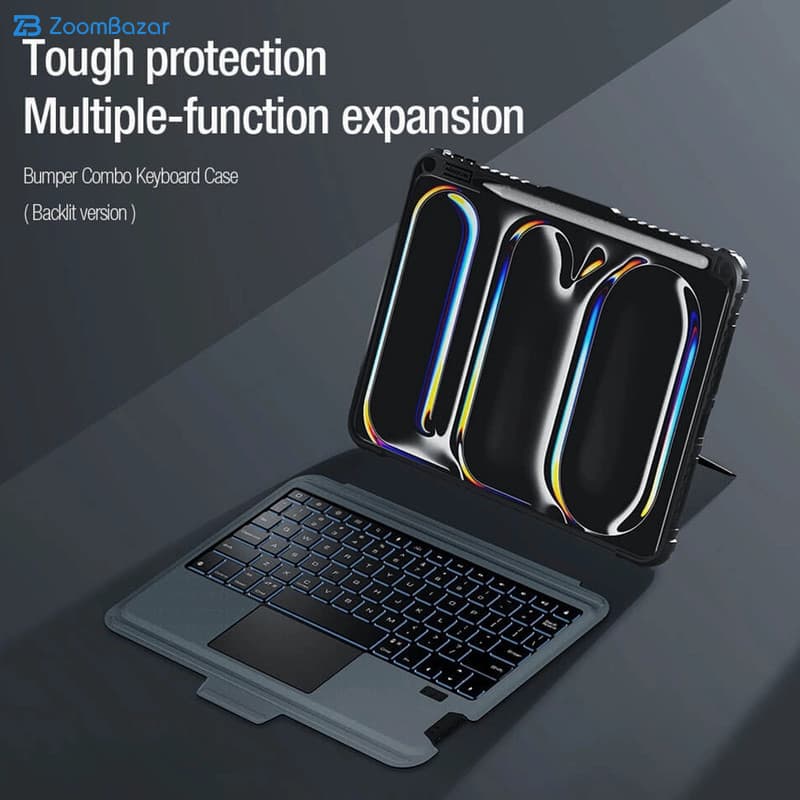 کیف کیبورددار نیلکین مدل Bumper Combo Backlit Keyboard مناسب برای تبلت Apple iPad Pro 2024-11 Inch، Apple iPad Pro 2025-11 Inch — تصویر ۵