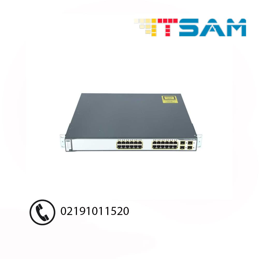 سوئیچ 24 پورت سیسکو مدل WS-C3750G-24TS-S1U کارکرده