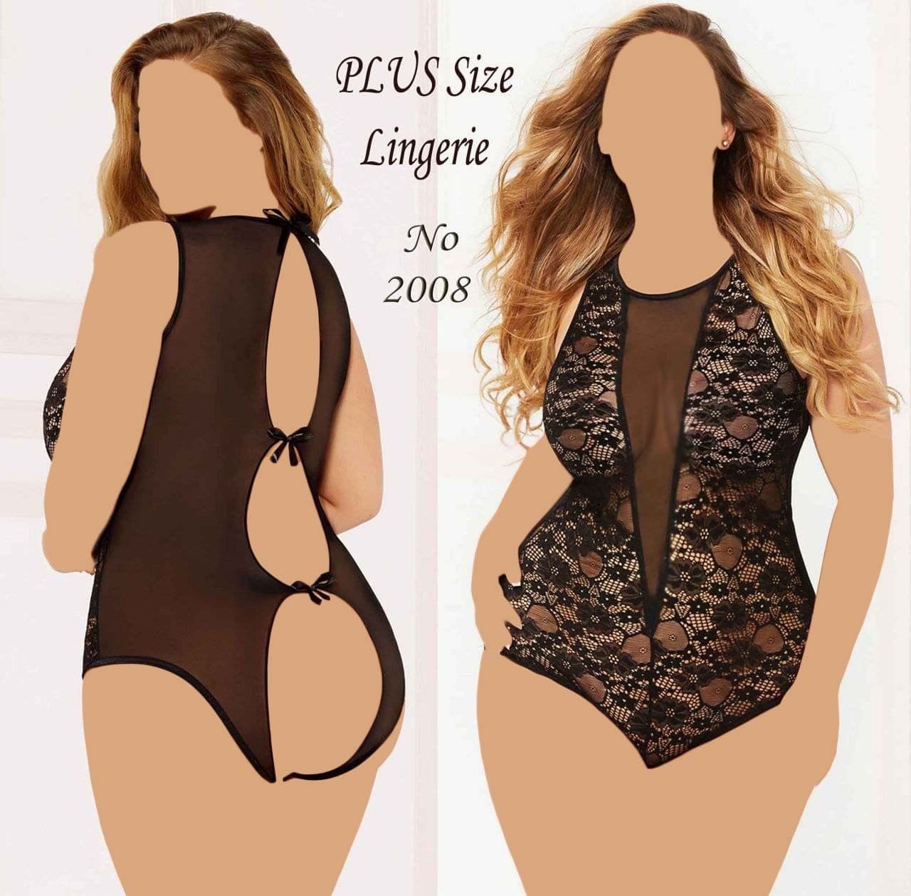 لباس خواب تور و دانتل سایز بزرگ فاق باز MNG کد 2008 — تصویر ۷
