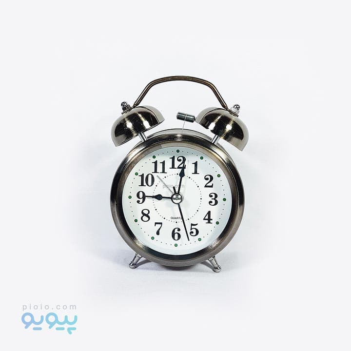 ساعت رومیزی استیل زنگ دار طرح قدیمی — تصویر ۲