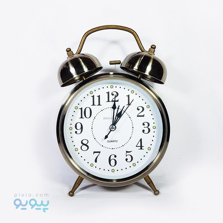 ساعت رومیزی استیل زنگ دار طرح قدیمی