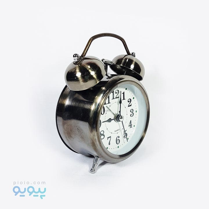 ساعت رومیزی استیل زنگ دار طرح قدیمی — تصویر ۳