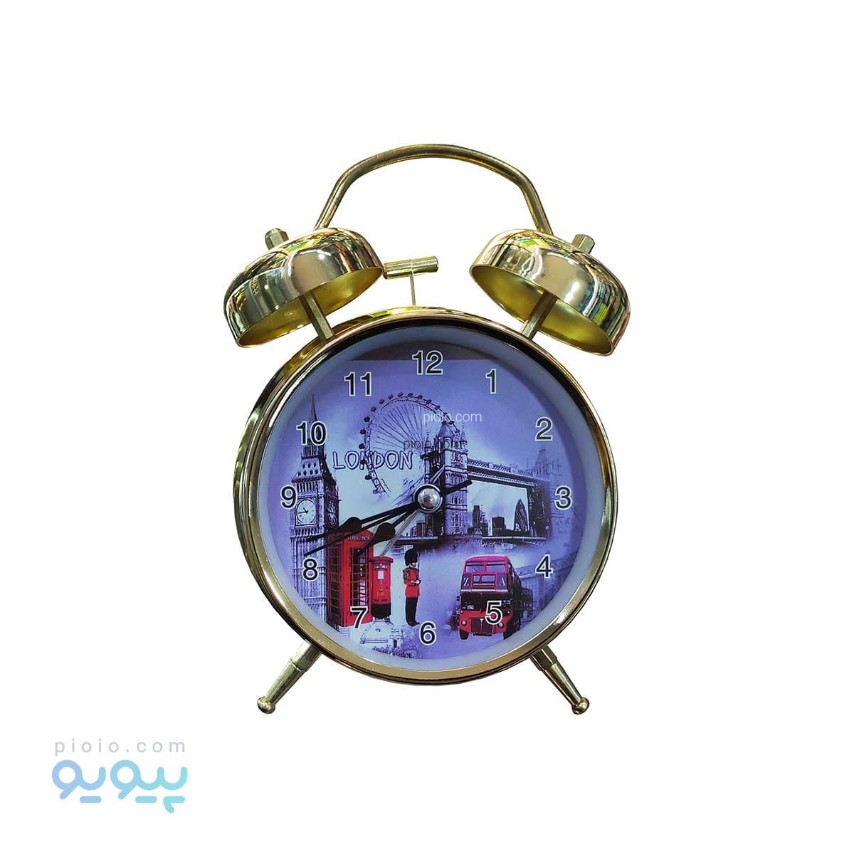 ساعت رومیزی زنگ دار زمینه طرح دار — تصویر ۲