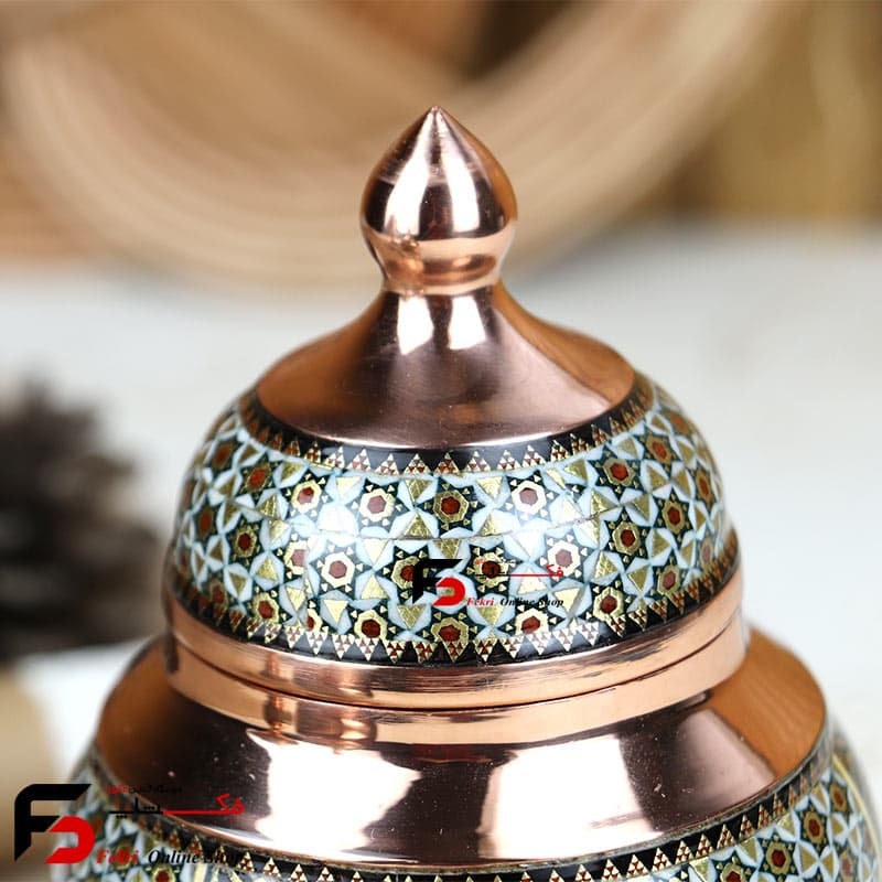 قندان کوچک مس و خاتم — تصویر ۵