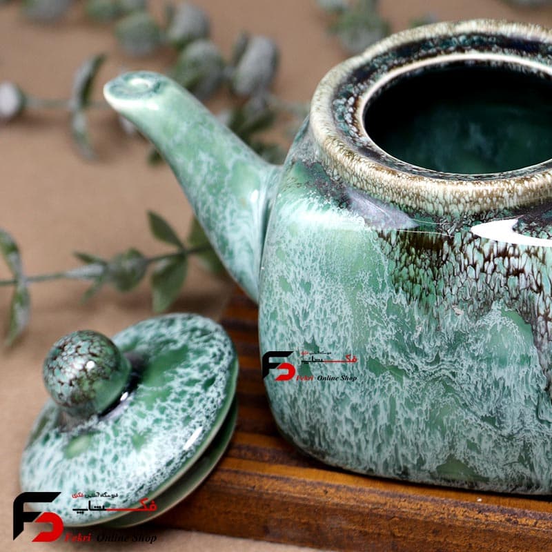 قوری چهارگوش سرامیکی شره ای — تصویر ۳
