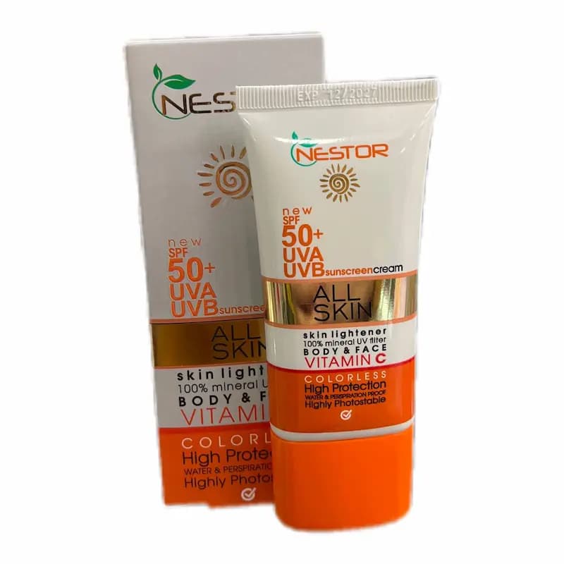 کرم ضد آفتاب بی رنگ ویتامین C نستور | SPF50