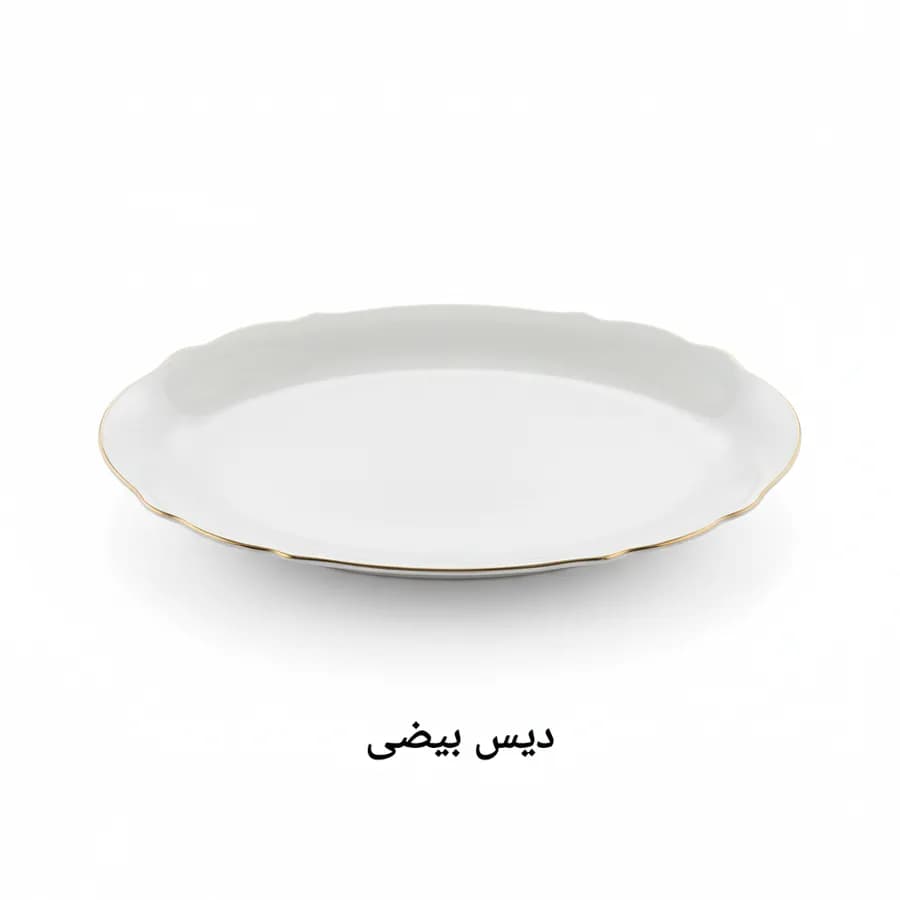سرویس چینی الیزابت طرح لب طلا (گلدن لاین) 6 نفره 31 پارچه چینی توس قالب ملبورن — تصویر ۶