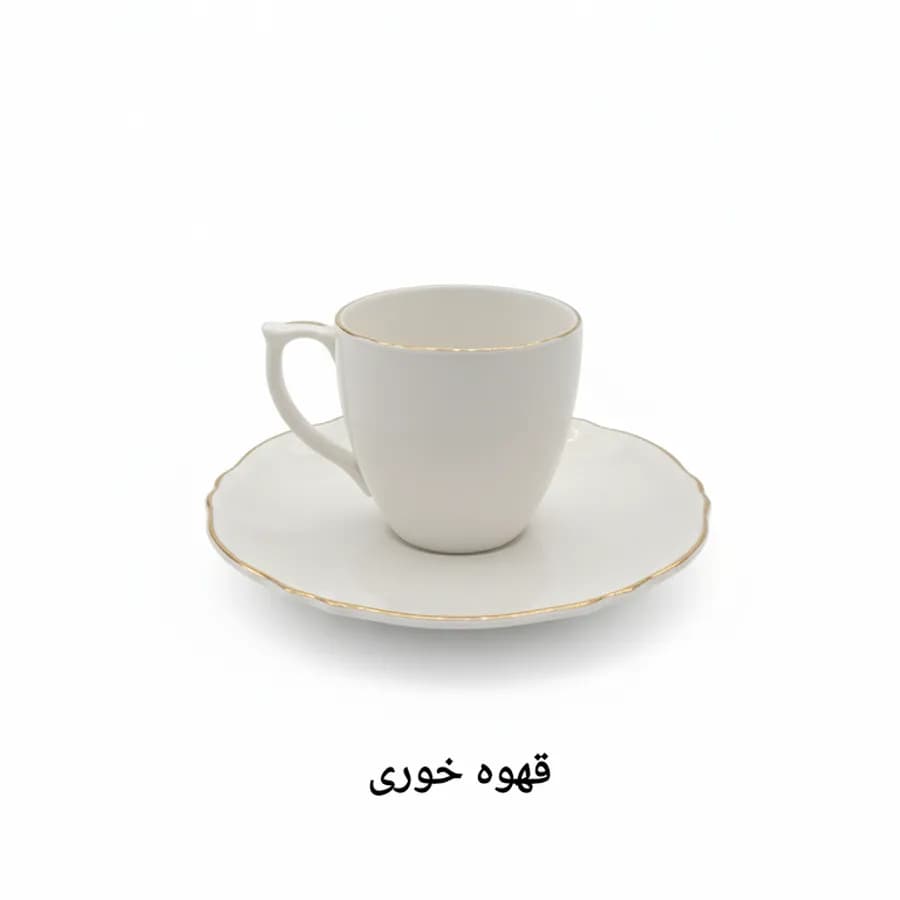 سرویس چینی الیزابت طرح لب طلا (گلدن لاین) 6 نفره 31 پارچه چینی توس قالب ملبورن — تصویر ۷