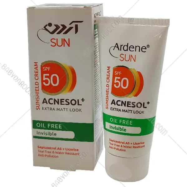 کرم ضد آفتاب بی رنگ فاقد چربی آکنه سل پلاس SPF50 آردن سان