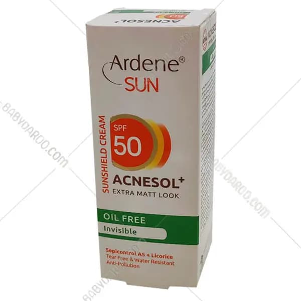 کرم ضد آفتاب بی رنگ فاقد چربی آکنه سل پلاس SPF50 آردن سان — تصویر ۳