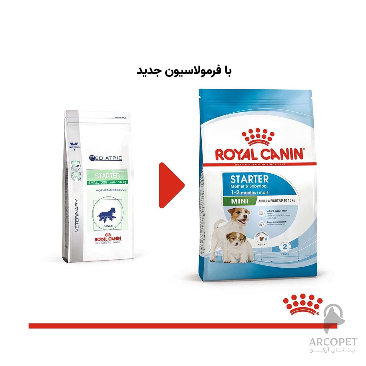 غذای خشک سگ نژاد کوچک استارتر رویال کنین مدل مادر و توله Starter وزن 4 کیلوگرم — تصویر ۴