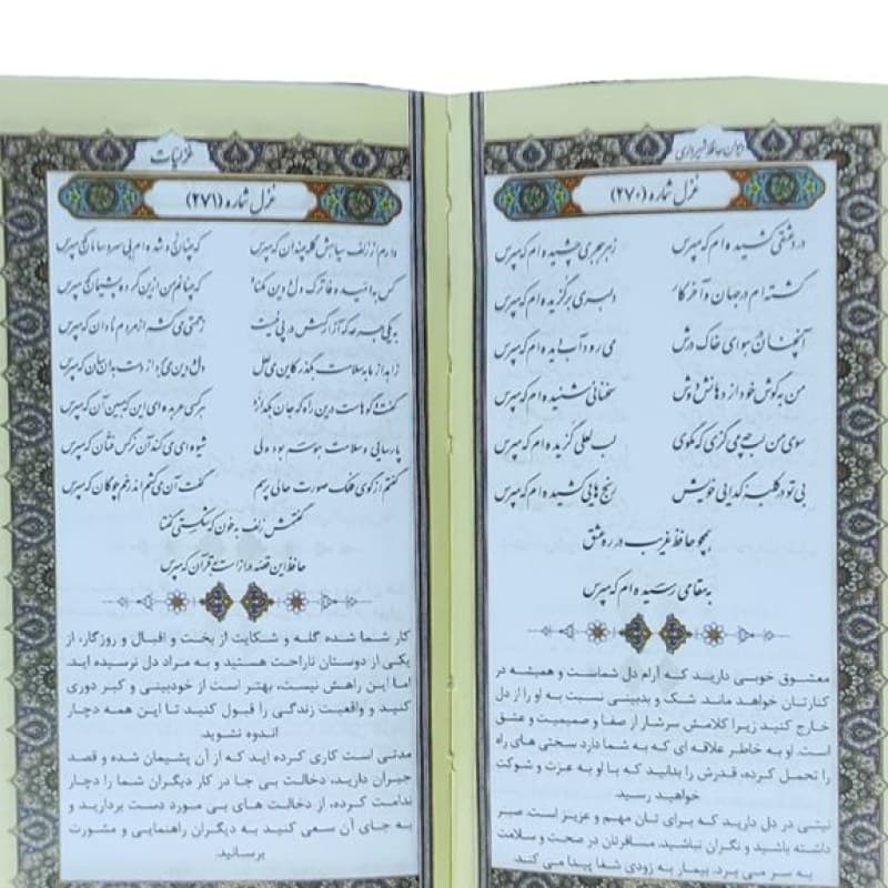 دیوان حافظ پالتویی چرم جلد رنگی مدل لبچاپ