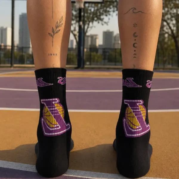 جوراب ساق بلند طرح لیکرز lakers