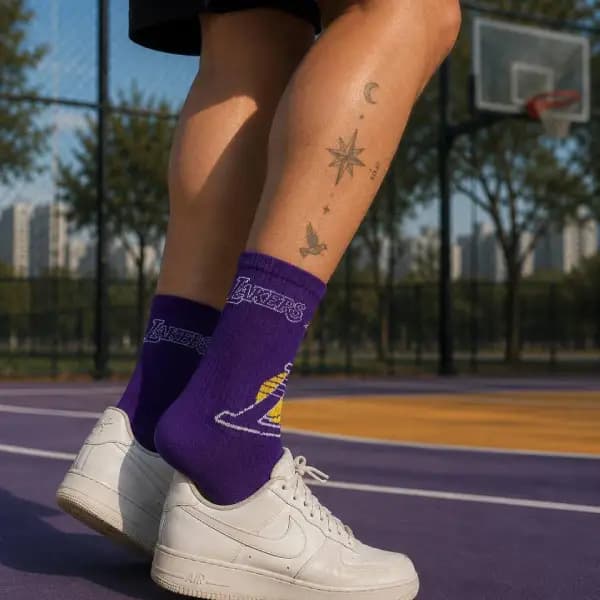 جوراب ساق بلند طرح لیکرز lakers — تصویر ۲