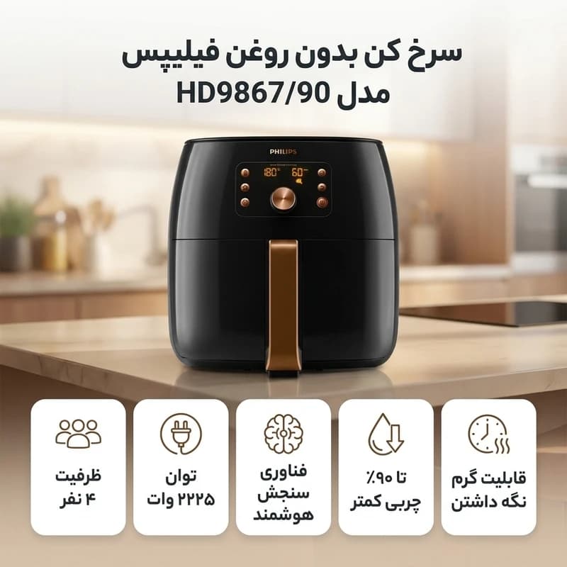 سرخ کن فیلیپس مدلPhilips HD9867/90 — تصویر ۱۱