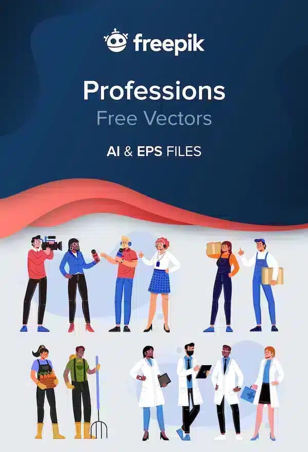 دانلود مجموعه وکتور شگفت انگیز کاراکتر مشاغل مختلف