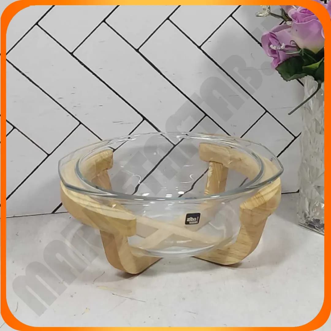 31518 کاسه پایه چوبی صوفیا سایز 2 زیبا سازان