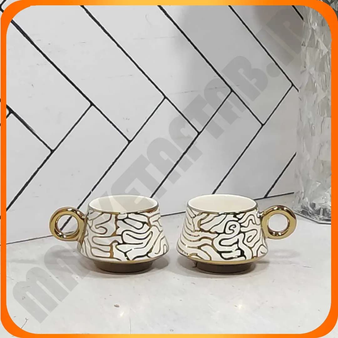 قهوه خوری طلایی مدل ماربل سرامیک آماتیس