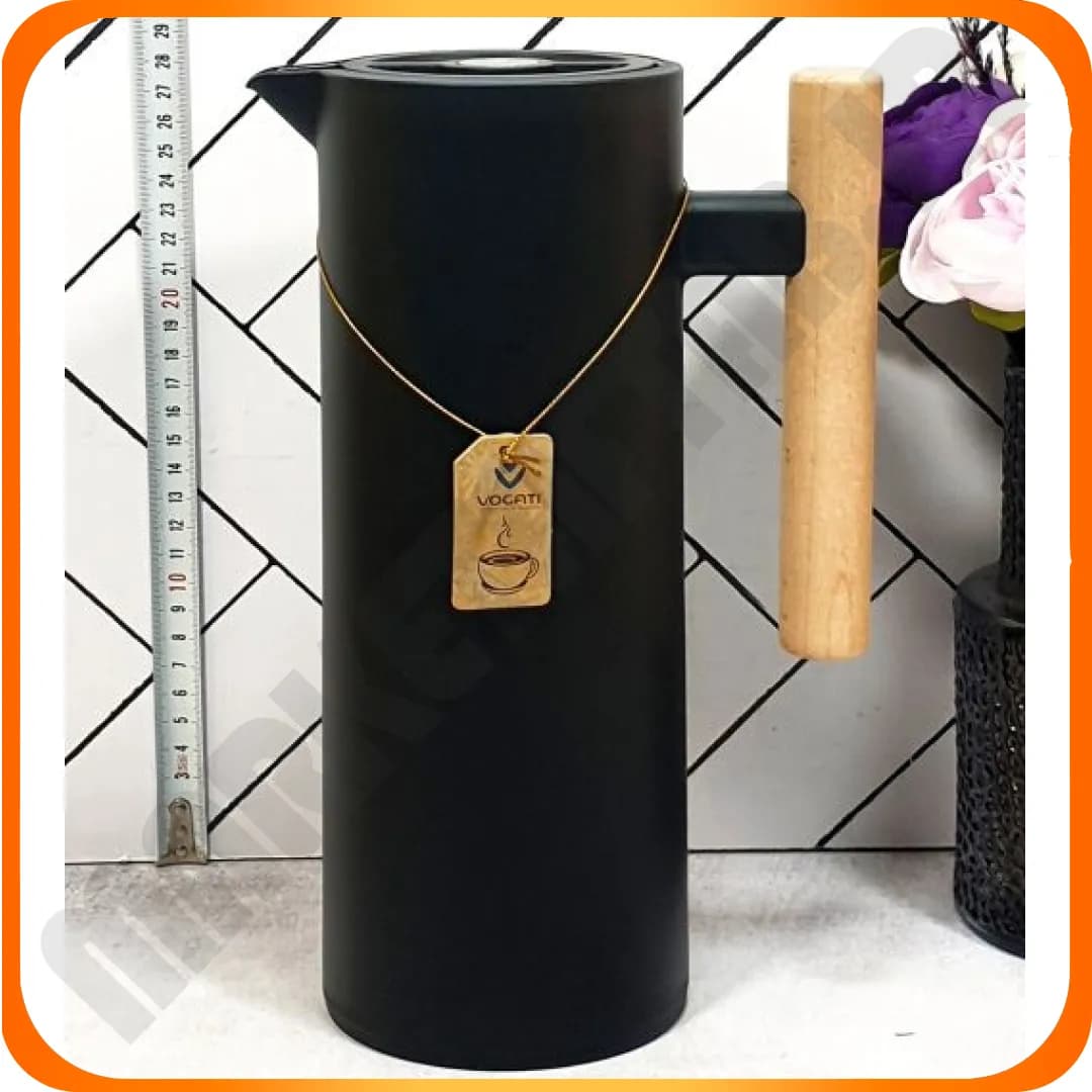 فلاکس 1 لیتر بدنه پلاستیک دسته چوبی شیشه صورتی FLR-44 ووگاتی