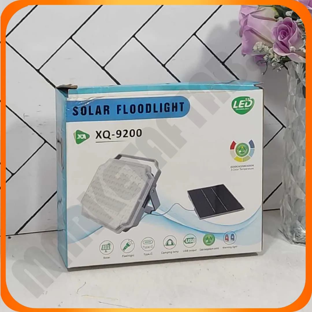 چراغ شارژی xq-9200 همراه با پنل خورشیدی