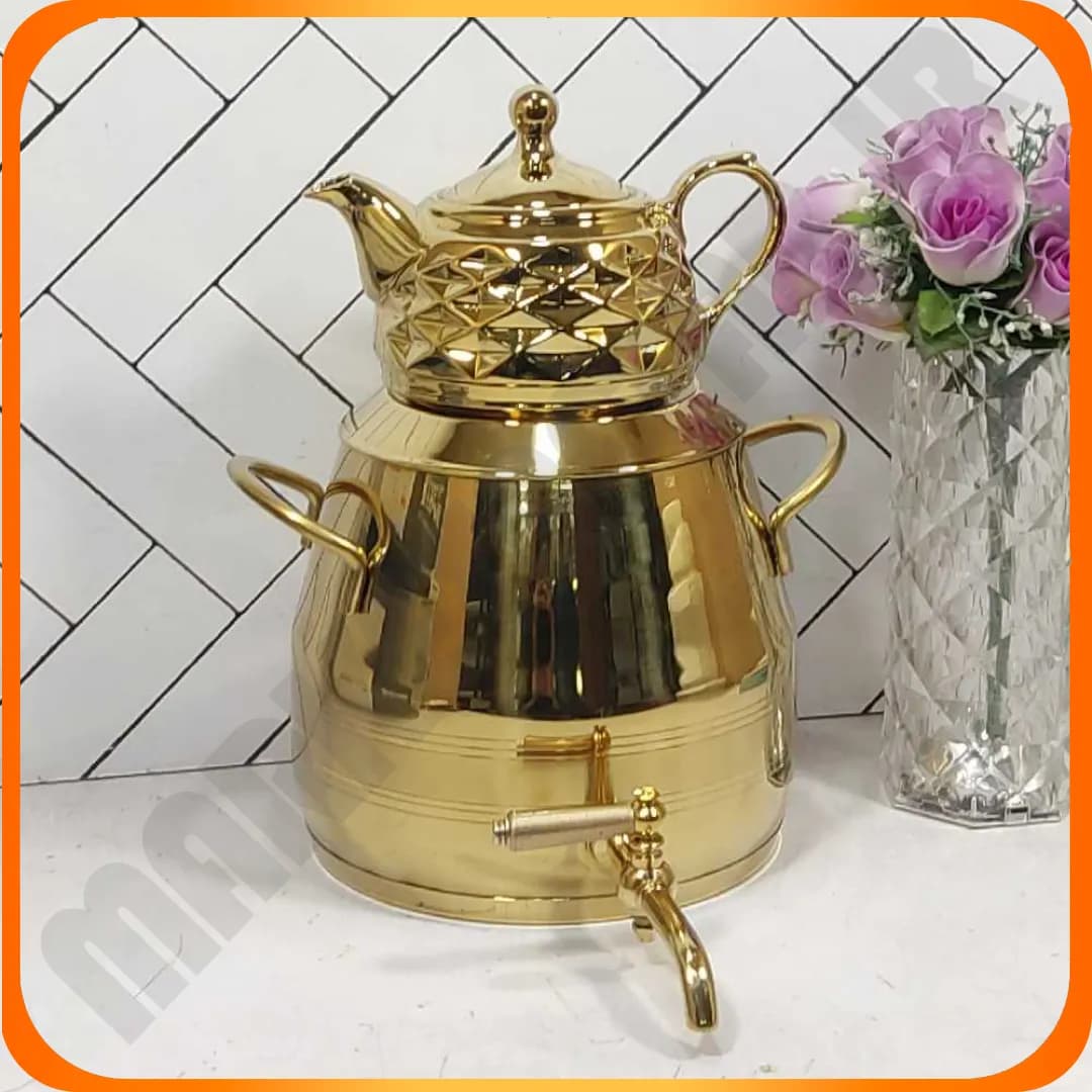 کتری قوری راسل طلایی دسته استیل ناسیونال