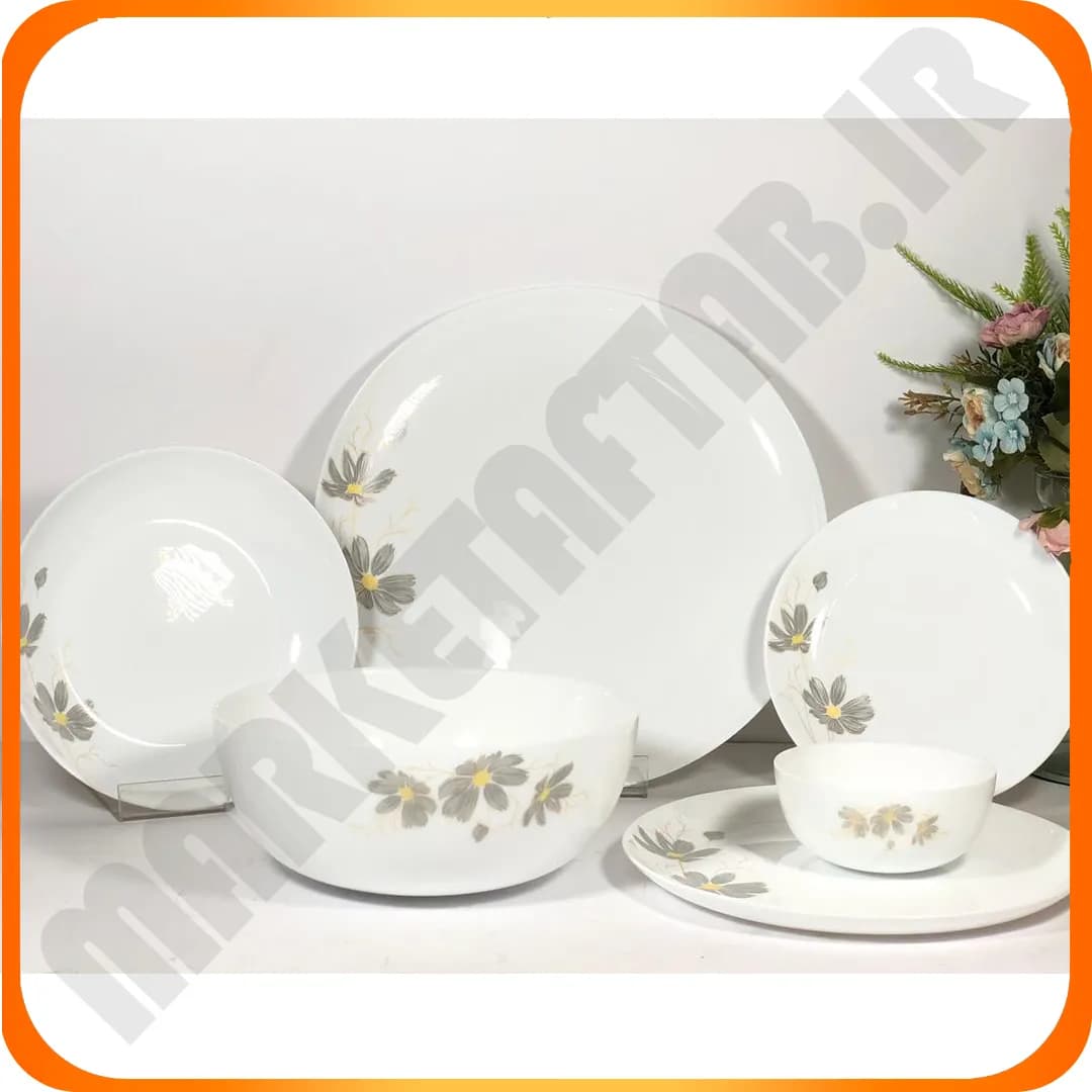 سرویس 26 پارچه گرد کلاسیک شقایق طوسی Diwali آرکوپال گلدن اپال