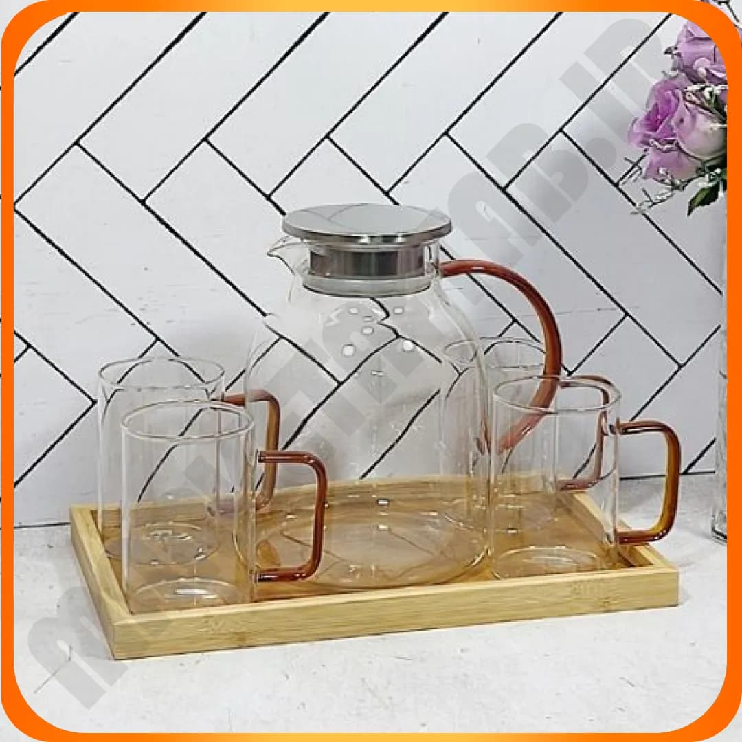 GPH25-A1/L6 ست پارچ و لیوان همراه با سینی پیرکس ناتالی