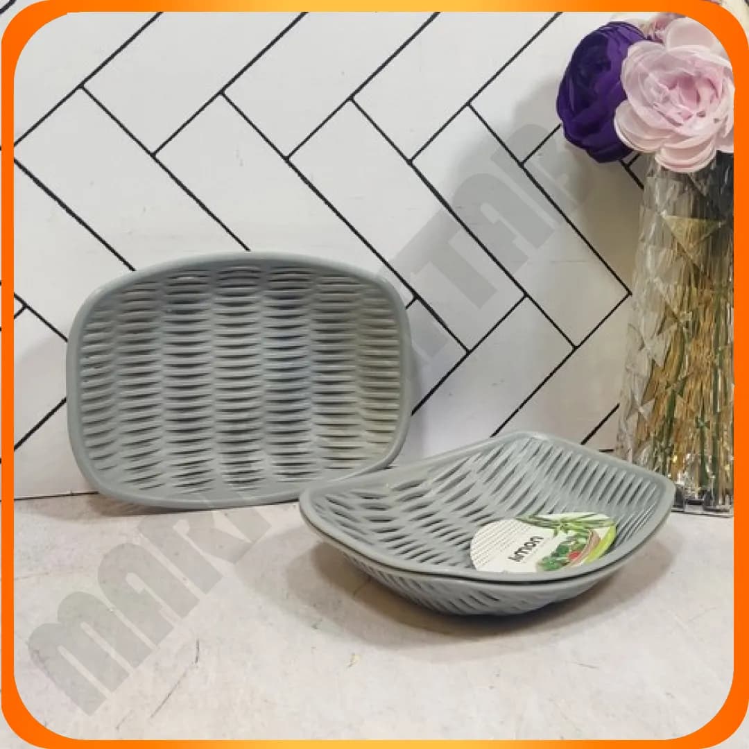 سبد نان و سبزی 3 عددی بامبو 139252 طوسی لیمون