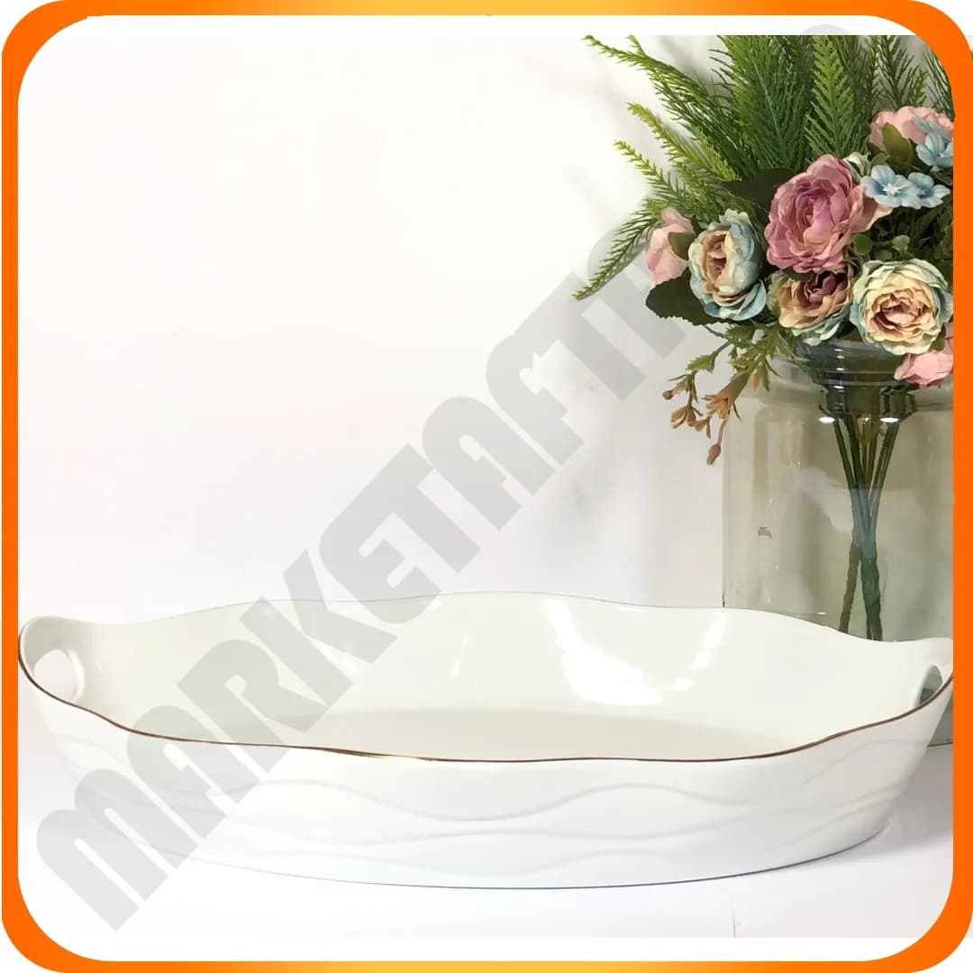 تابه بیضی سزار بزرگ سرامیک لمون