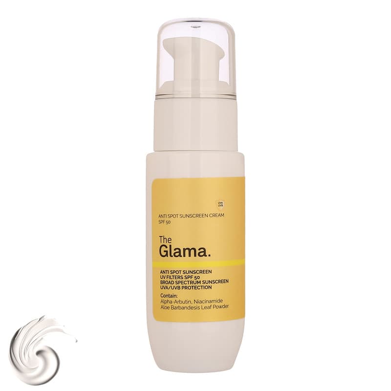 کرم ضد آفتاب ، ضد لک بی‌رنگ دست و صورت گلاما SPF 50 مدل Anti-Spot ‌محافظ UVA ، UVB مناسب برای انواع پوست حجم 50 میلی‌ لیتر