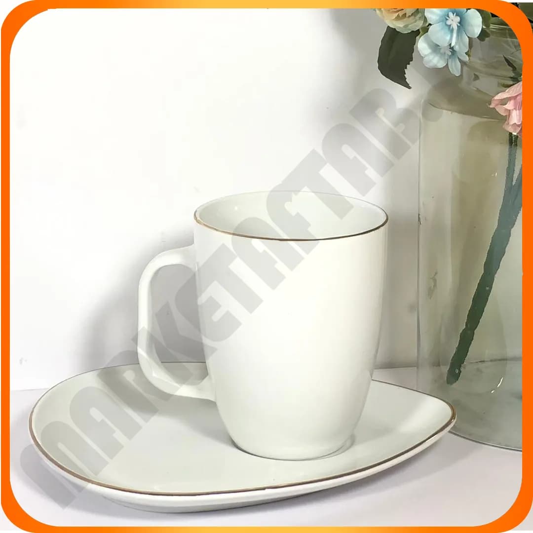 دو پارچه لیوان نعلبکی لوتوس 324 سرامیک لمون