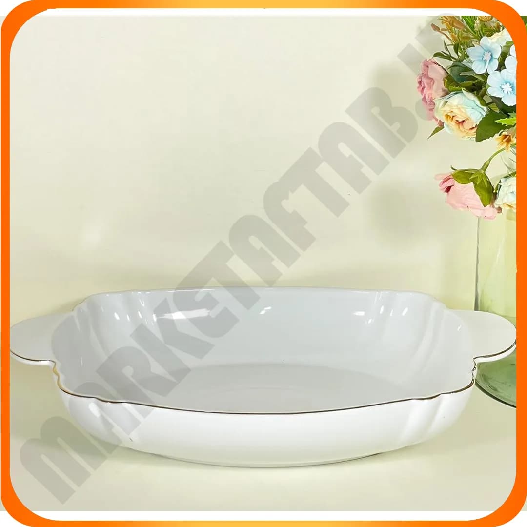 تابه مستطیل سان رایز متوسط یک 650-Mخط طلا سرامیک لمون