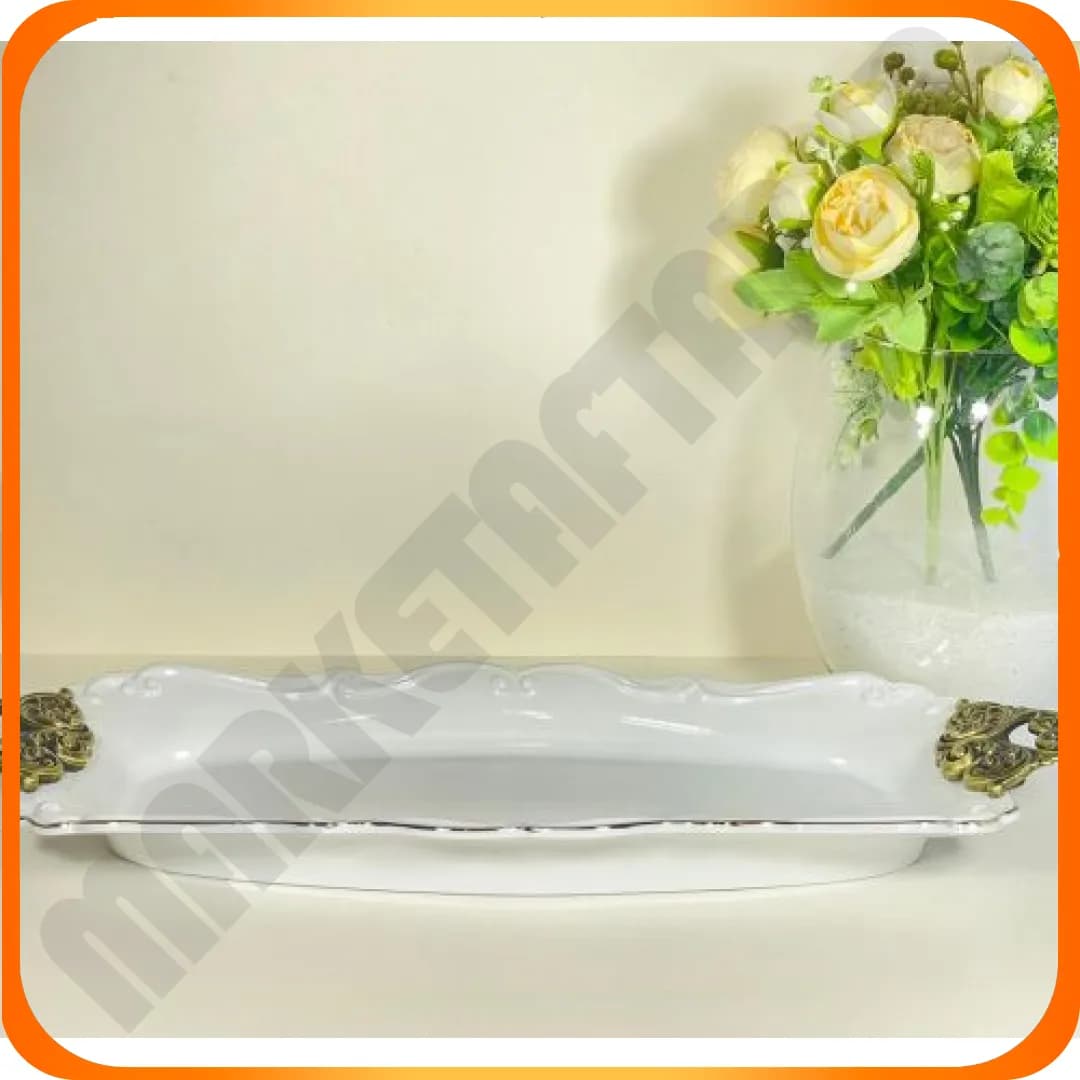 رولت خوری مستطیل آماتیس بزرگ یک خط طلا لمون