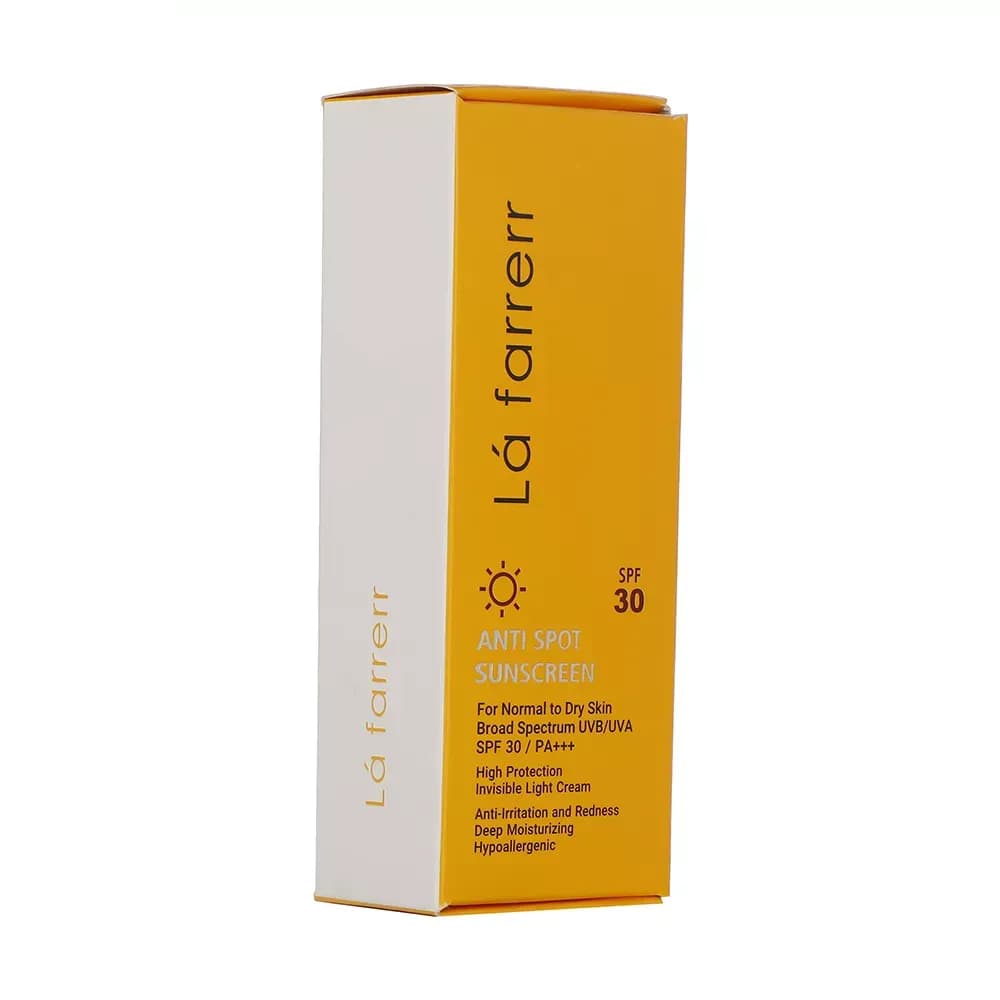 کرم ضد آفتاب و ضد لک بی‌رنگ لافارر SPF30 مناسب پوست نرمال و خشک حجم 40 میلی‌لیتر — تصویر ۲