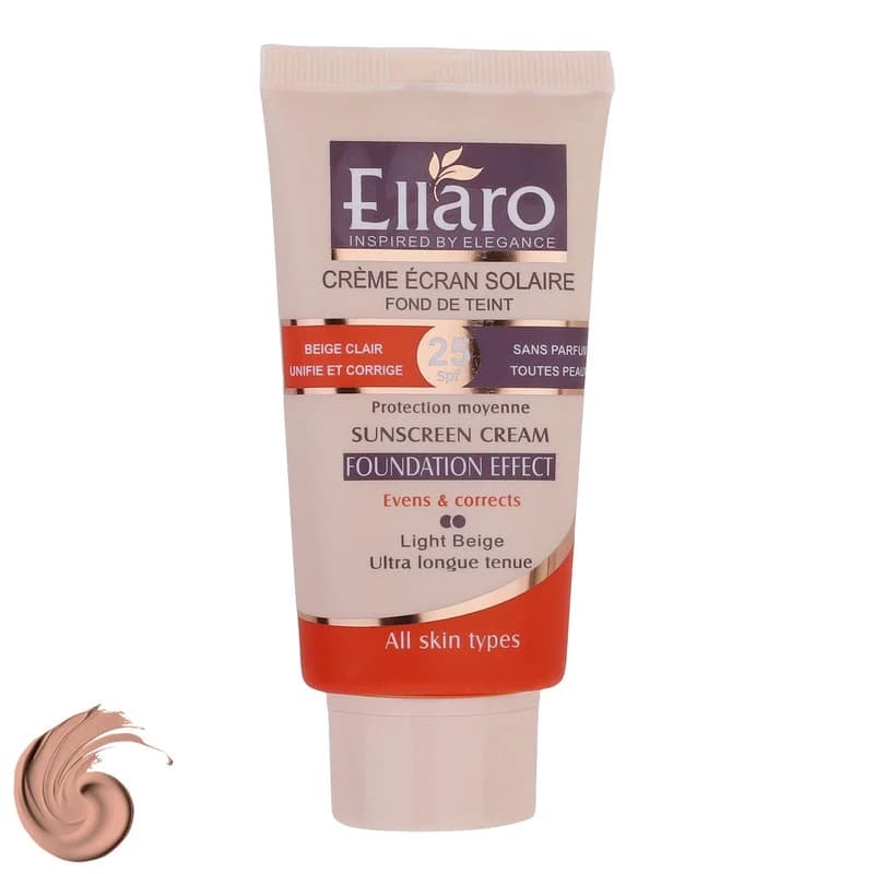 کرم ضد آفتاب رنگی الارو SPF25 سری Fundation Effect مناسب انواع پوست تحت لیسانس حجم 40 میلی‌لیتر — تصویر ۹