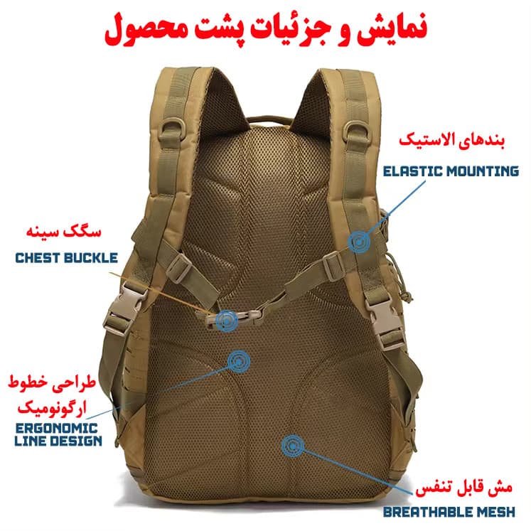 کوله پشتی سفری مدل ZE099 — تصویر ۸