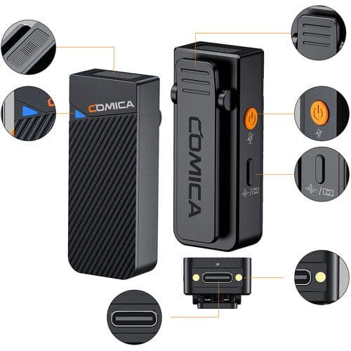 میکروفون بی سیم یقه ای دو کاربر کامیکا Comica Audio Vimo C3 Mini 2-Person — تصویر ۴