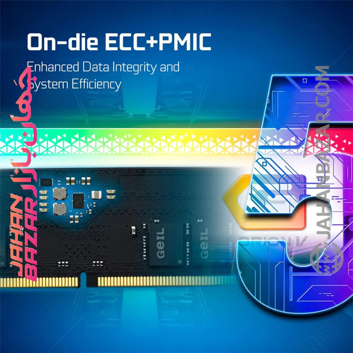 رم دسکتاپ جیل دو کاناله CL36 مدل DDR5 6000 MHz GEIL ORION V WHITE ظرفیت 32GB — تصویر ۷