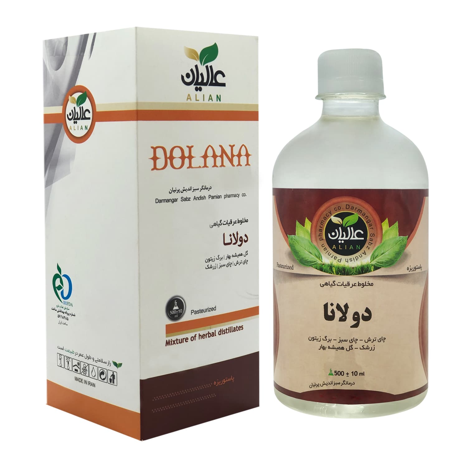 مقطر گیاهی دولانا (فشار خون) عالیان _ 500 میلی لیتر
