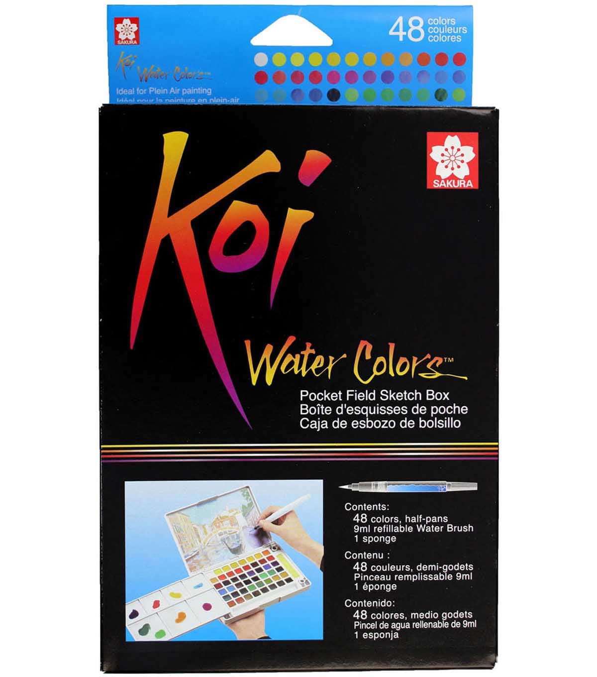 آبرنگ ساکورا 48 رنگ مدل Koi