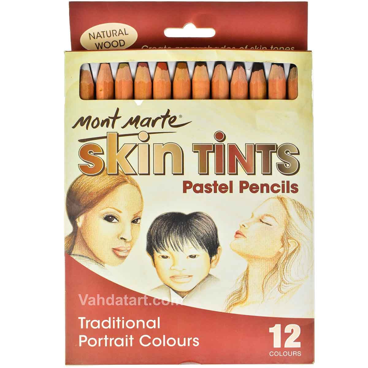 مداد کنته 12 رنگ طیف پوست مدل Mont Marte