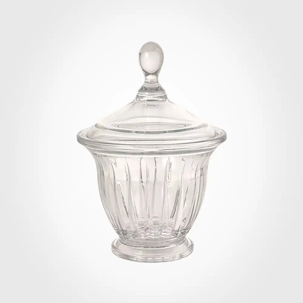 شکلات خوری گرد شیشه ای شیاردار لیمون کد 243100