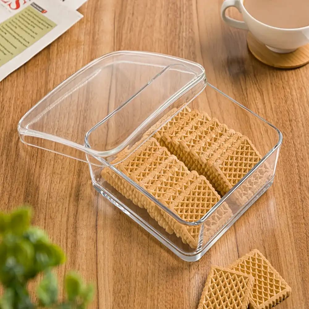 بیسکویت خوری شیشه ای دربدار لیمون کد 215400 — تصویر ۲