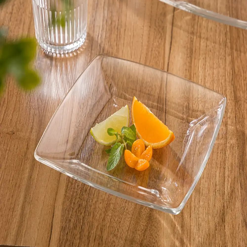 پیش دستی مربع شیشه ای 6 عددی لیمون کد 215500 — تصویر ۲