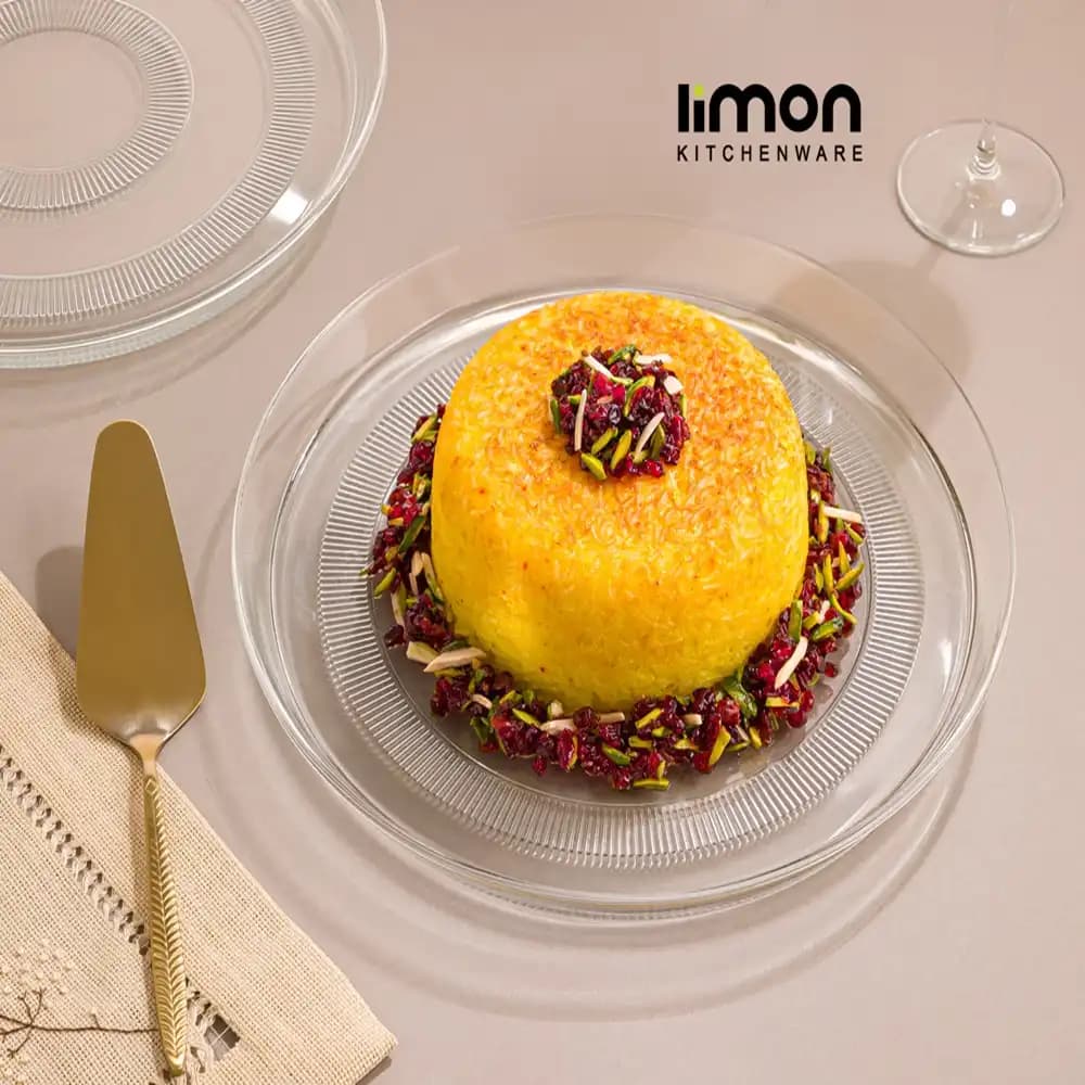 دیس گرد شیشه ای قطر 33 سانت لیمون کد 243600 — تصویر ۲