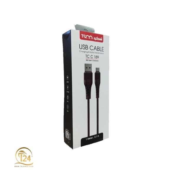 کابل شارژ Type-C تسکو مدل TC C189 به طول 1 متر — تصویر ۲